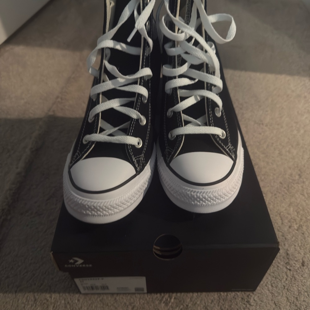 Converse Black and White High-Top wedge Sneakers